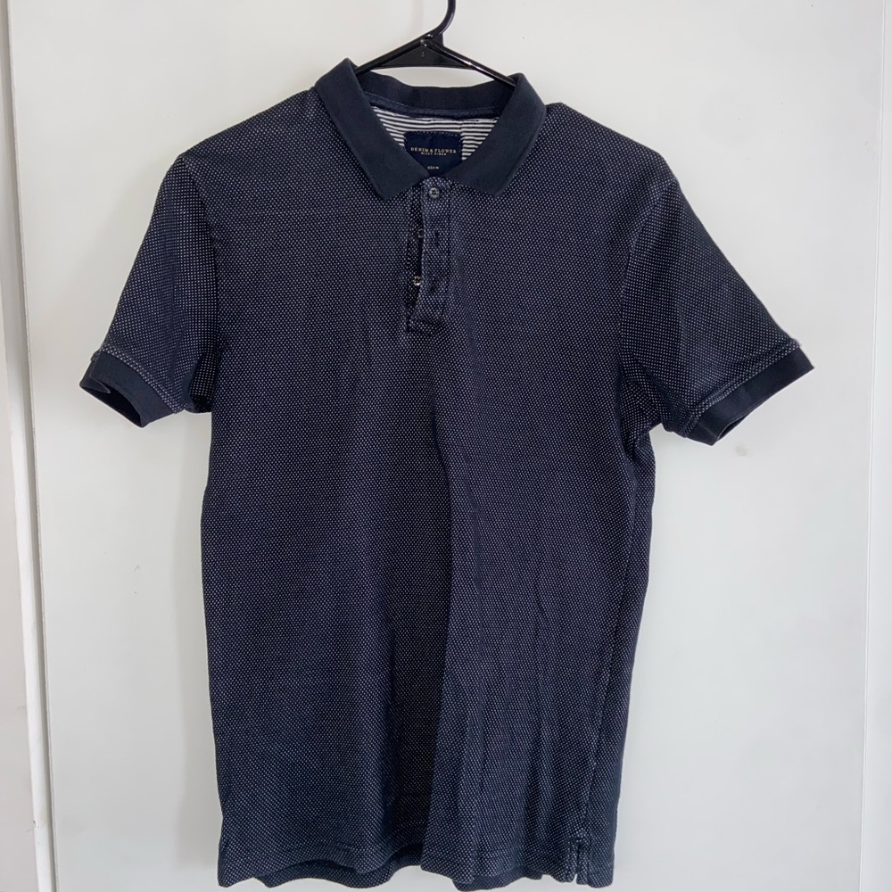 Denim & Flower Polo Shirt